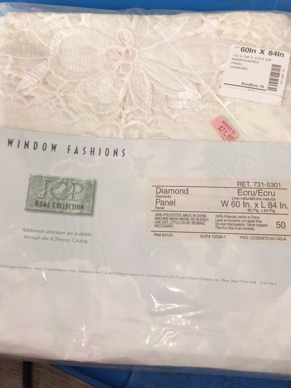 jcpenney Ecru Diamond Embroidered Panel Curtain